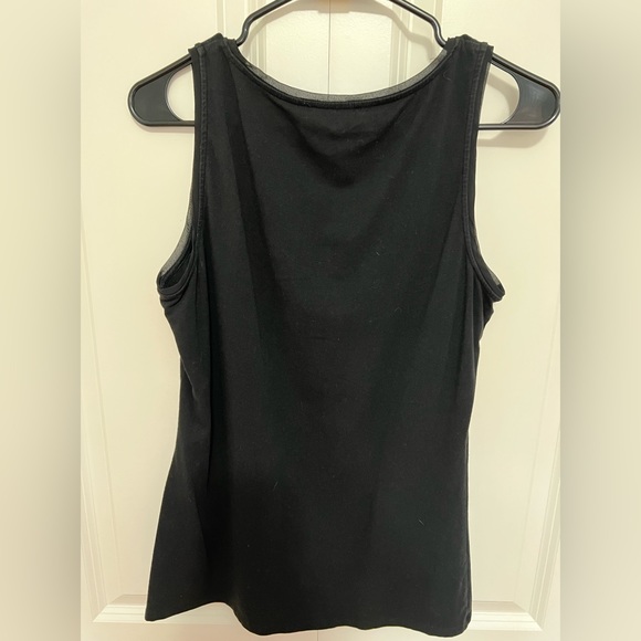 WHBM - Black Sleeveless Embellished Tank with Sparkle Details. Size Medium - Picture 3 of 8